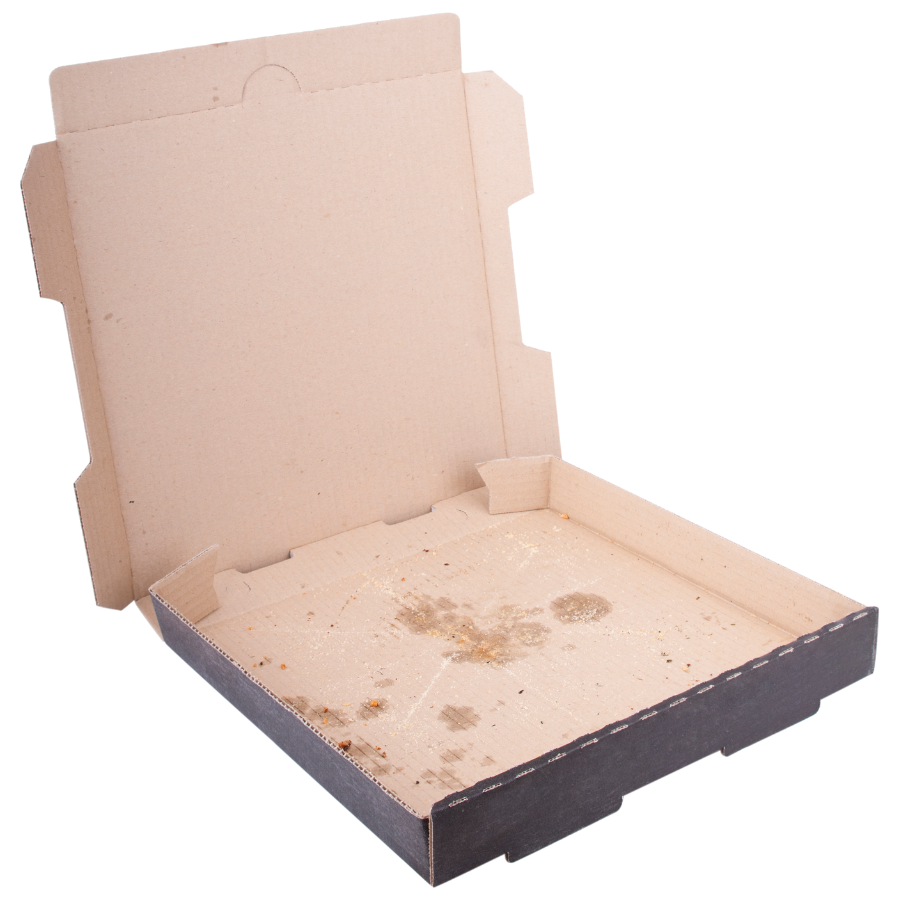 Greasy pizza box