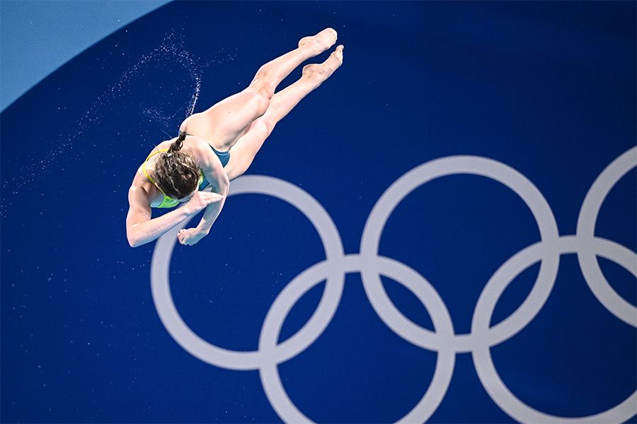 Maddison Keeney in action during the women's 3-metre springboard final. Image: Harry Langer/DeFodi Images/Getty Images