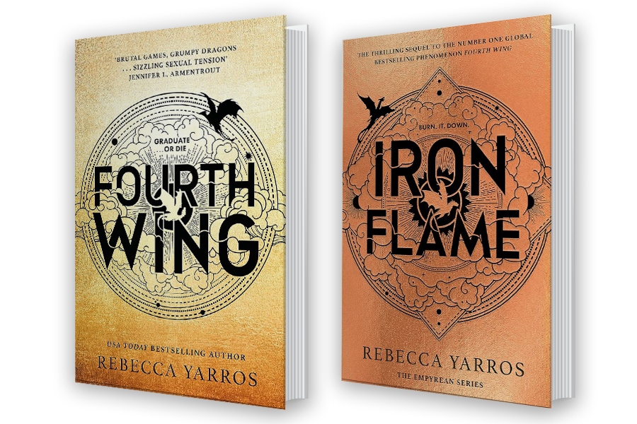Fourth Wing and Iron Flame book covers.