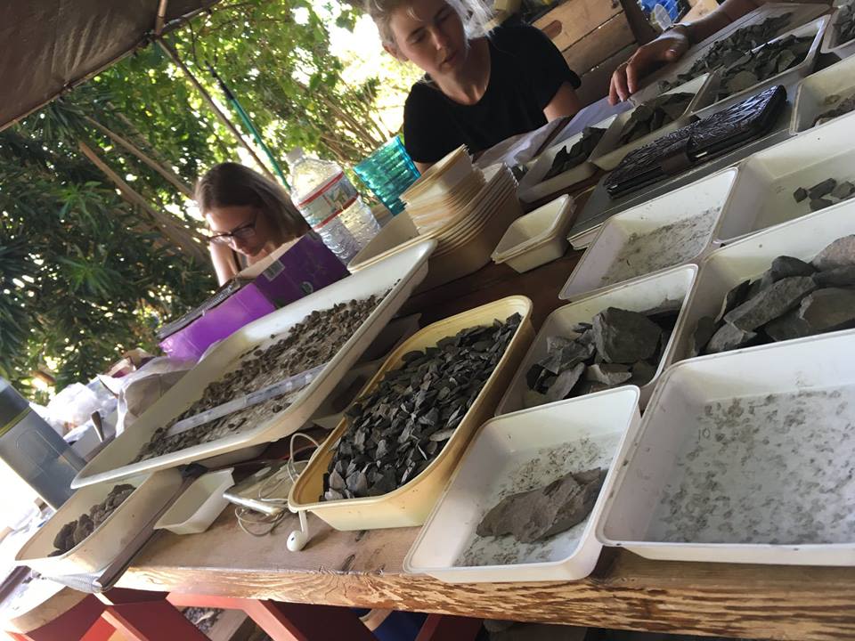 Over 10,000 pieces of lithic material were found and sorted via various size categories.