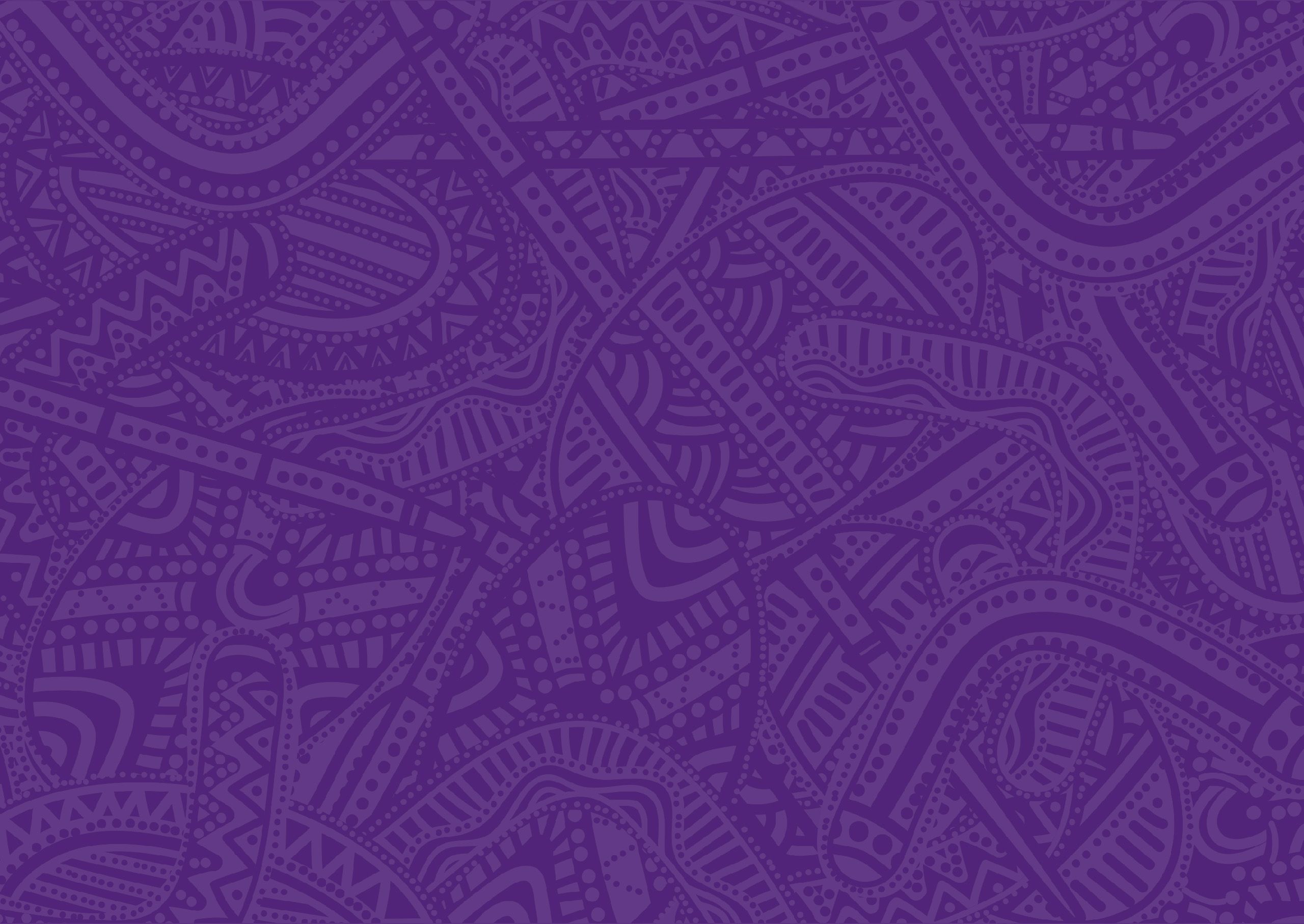 Purple Indigenous Australian artwork with curved shapes inspired by the Brisbane River
