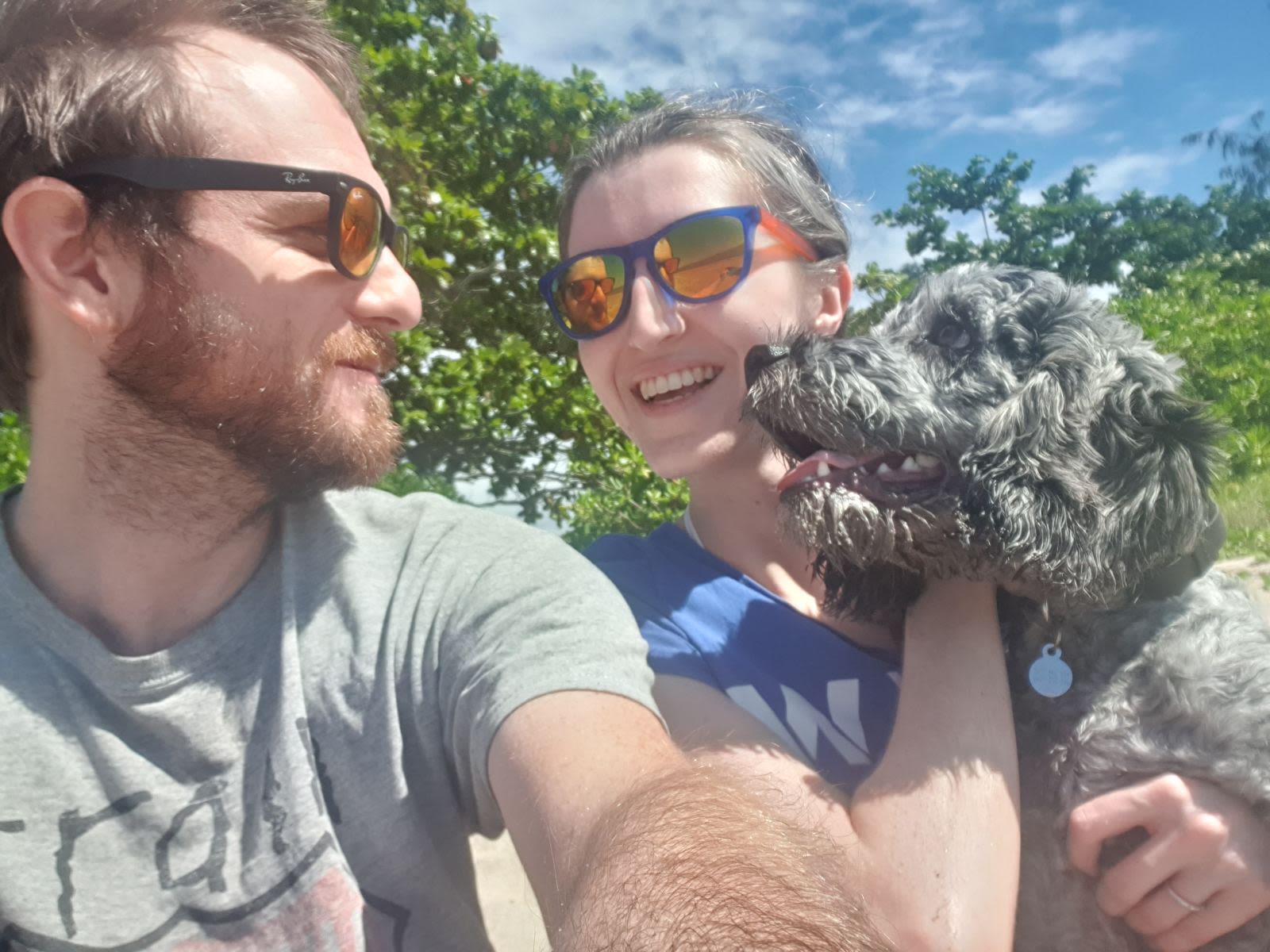 Dr Linton with her fiancé and Smokey