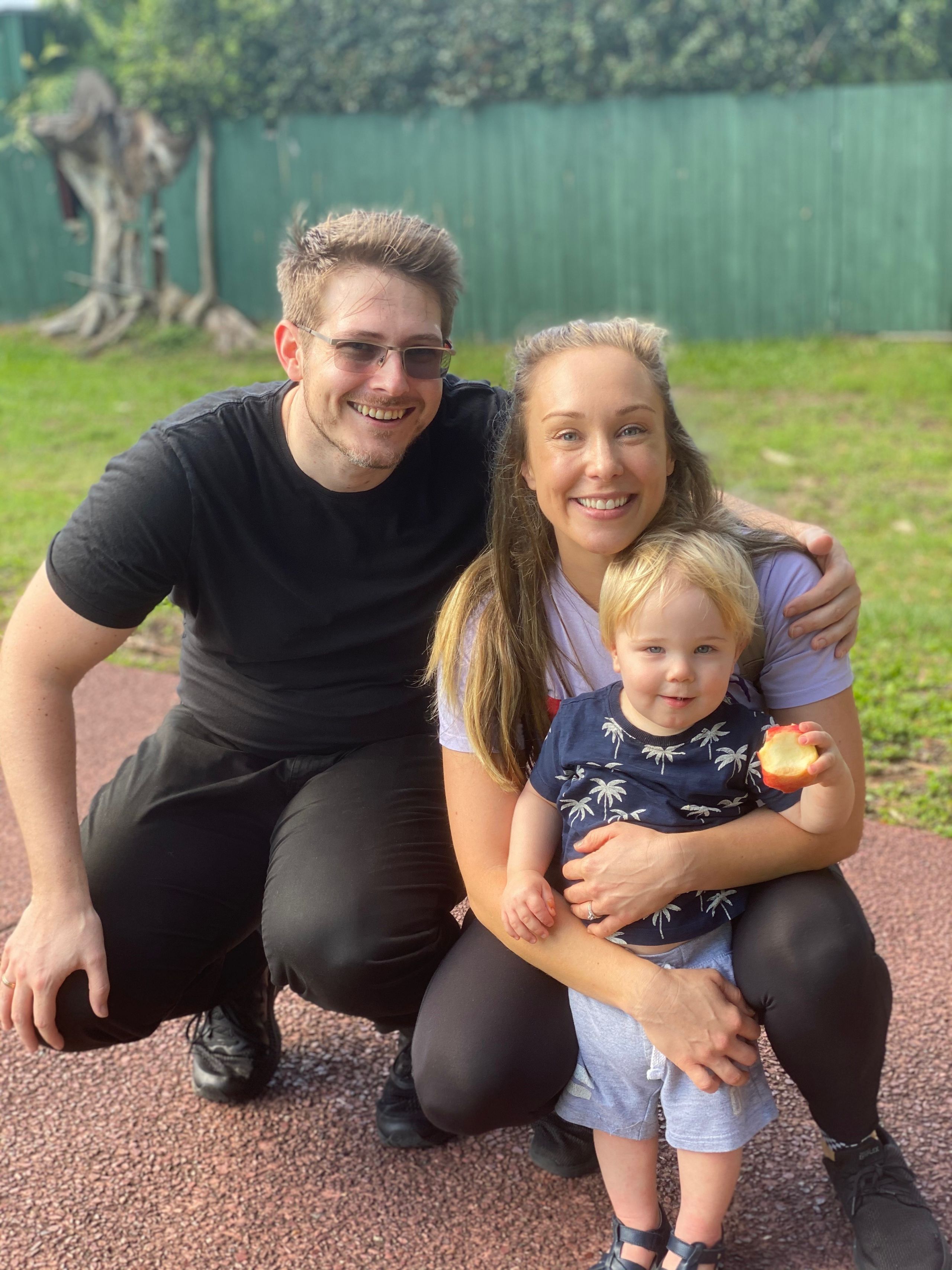 Dr Flaws with his wife Jennifer and son Elijah