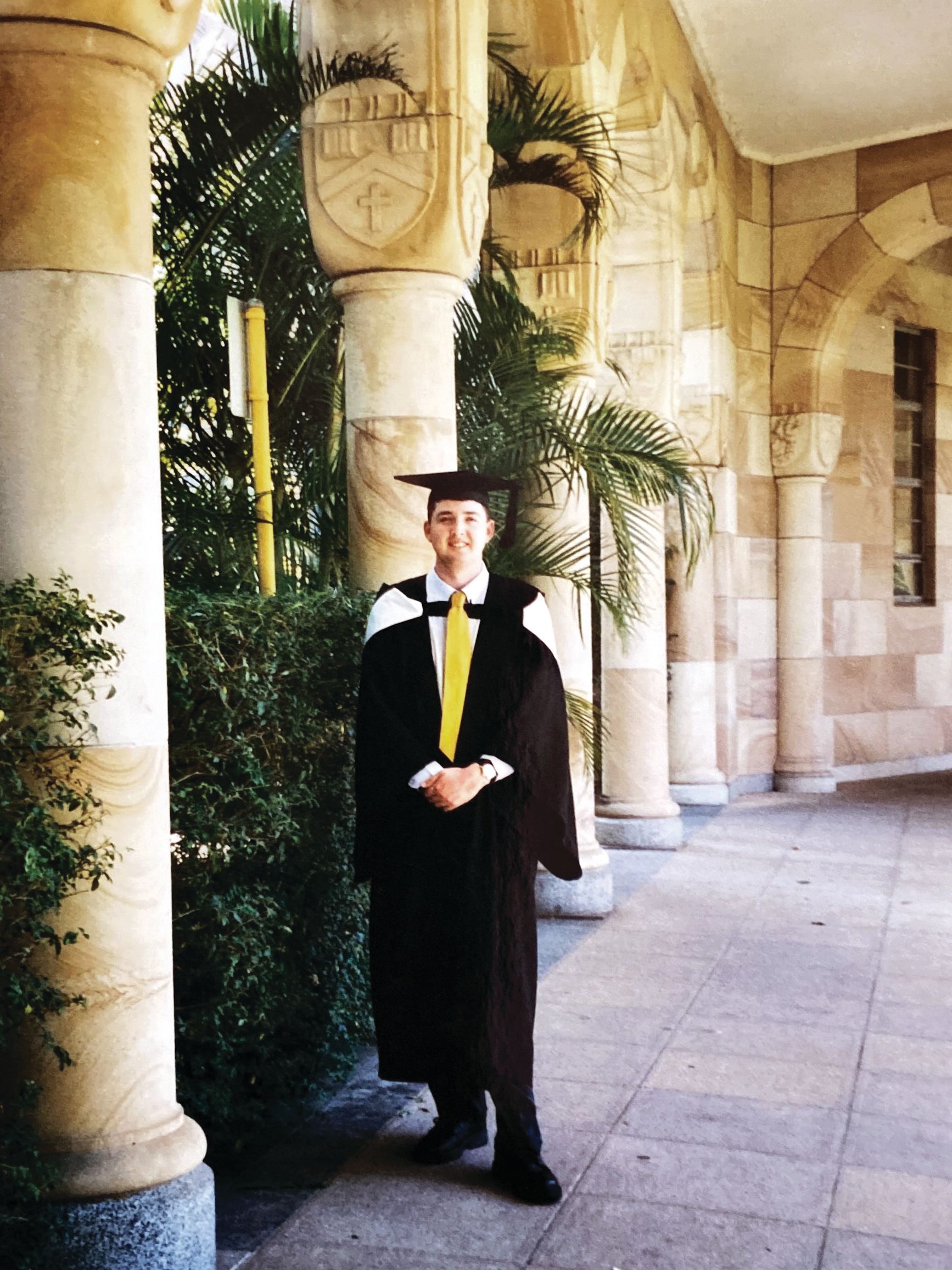 Dr Daniel Halliday on graduation day in 2002