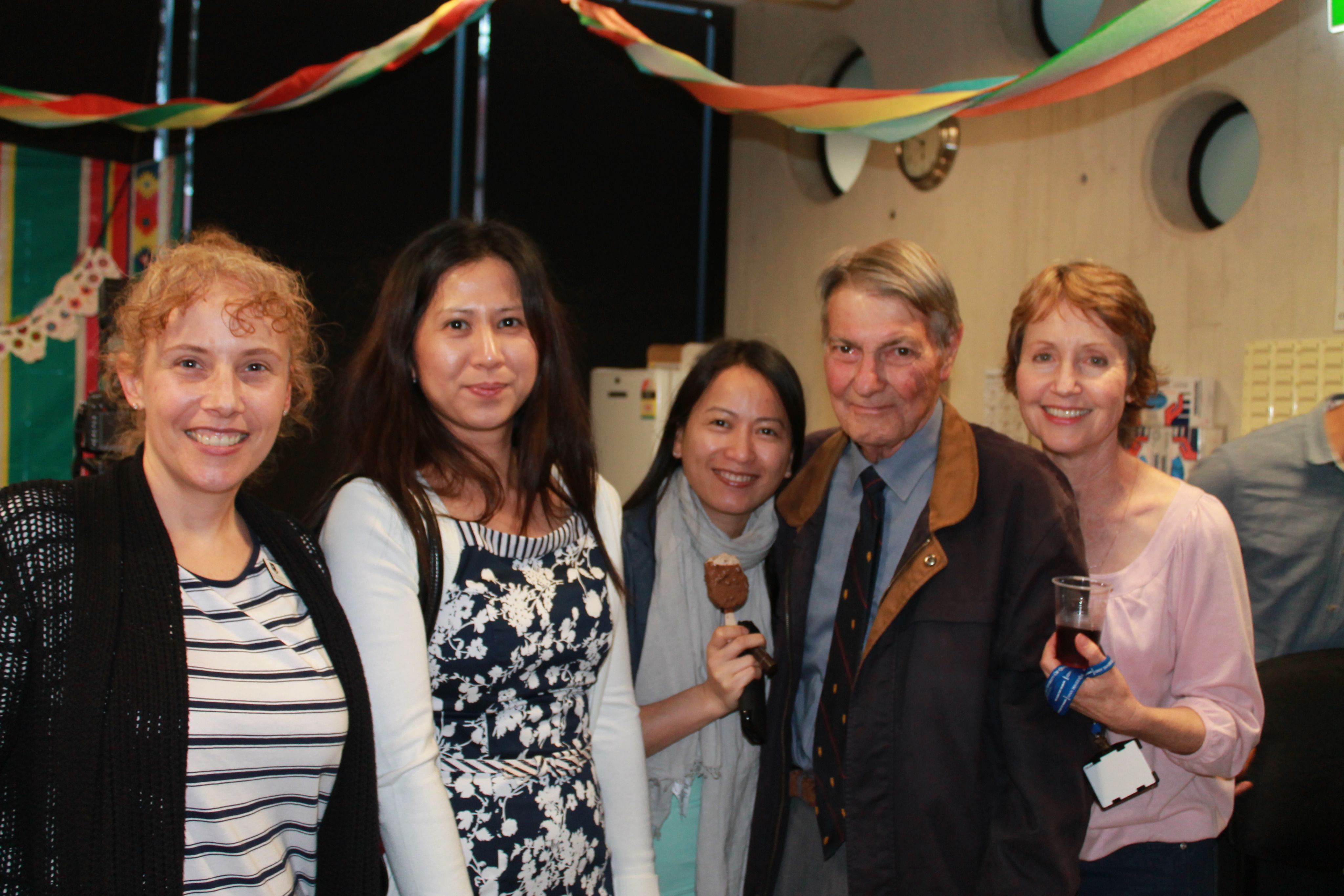 Dr Bruce Meibusch with Erin, Sky, Marcella and Bev, 2015.