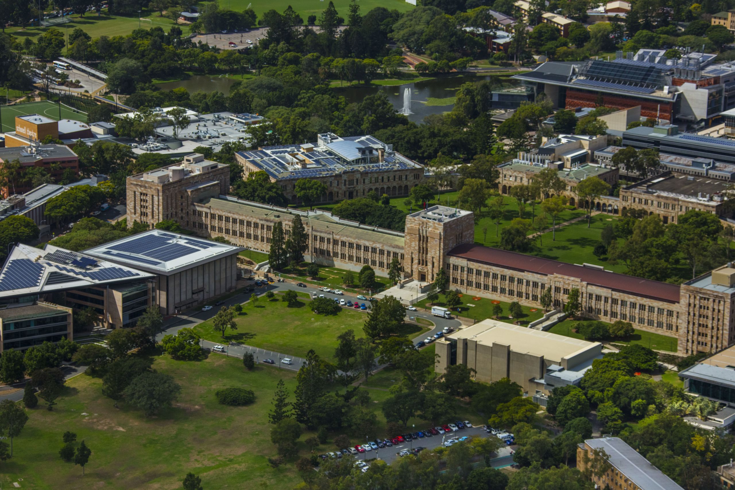Aerial view of The University of Queensland
