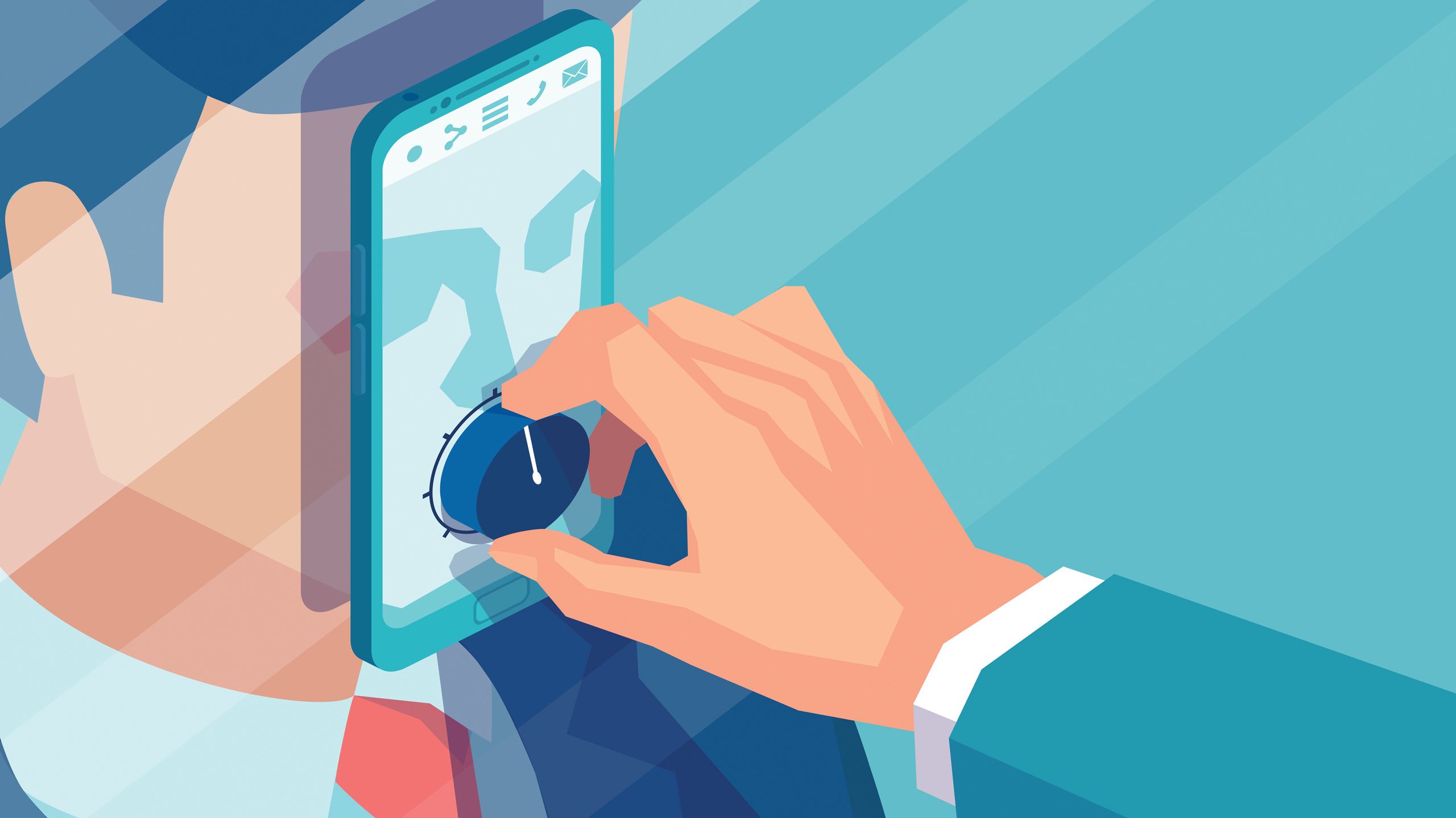 An illustration of muting mans voice through phone