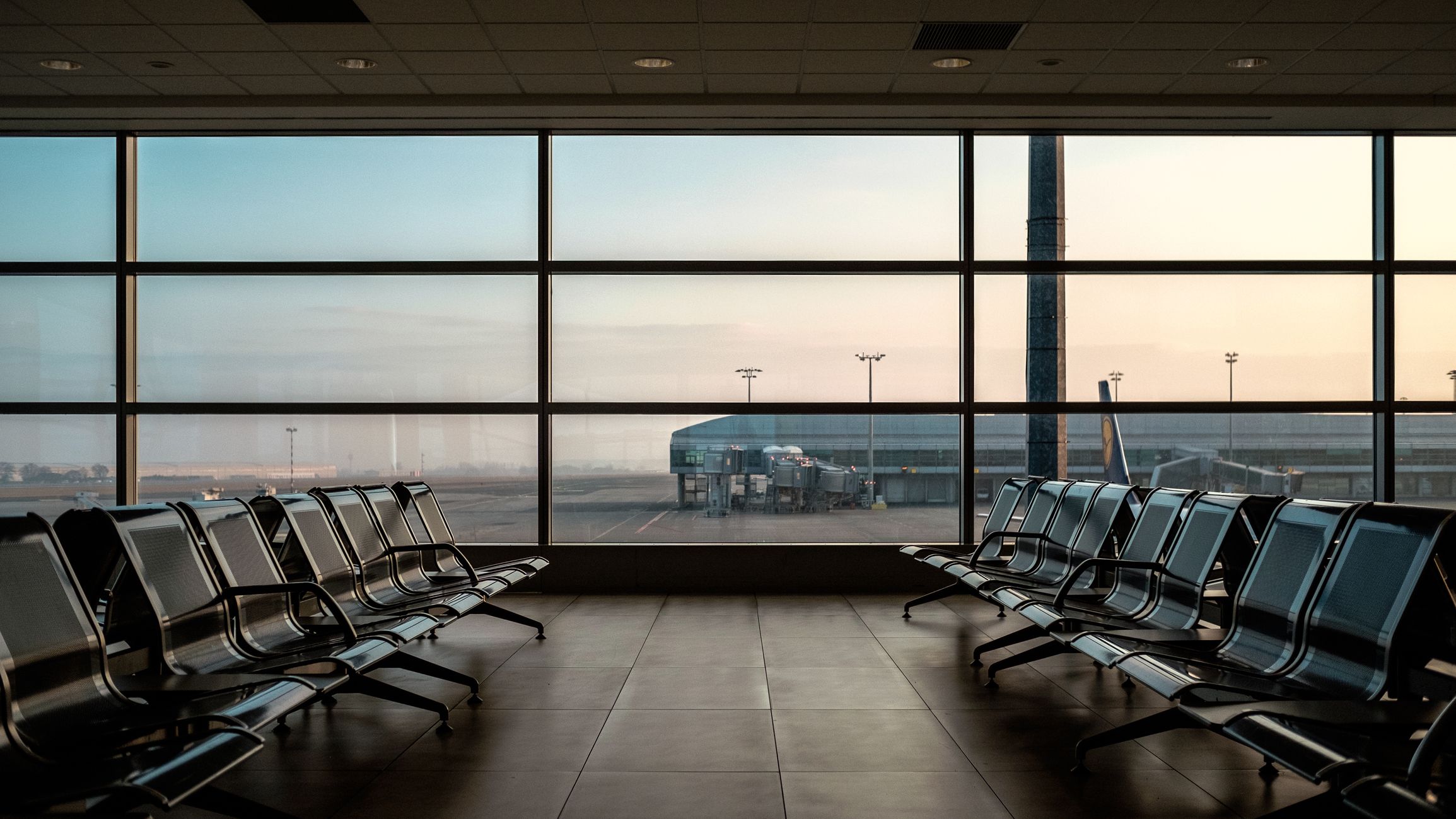 Empty airport seating during coronavirus