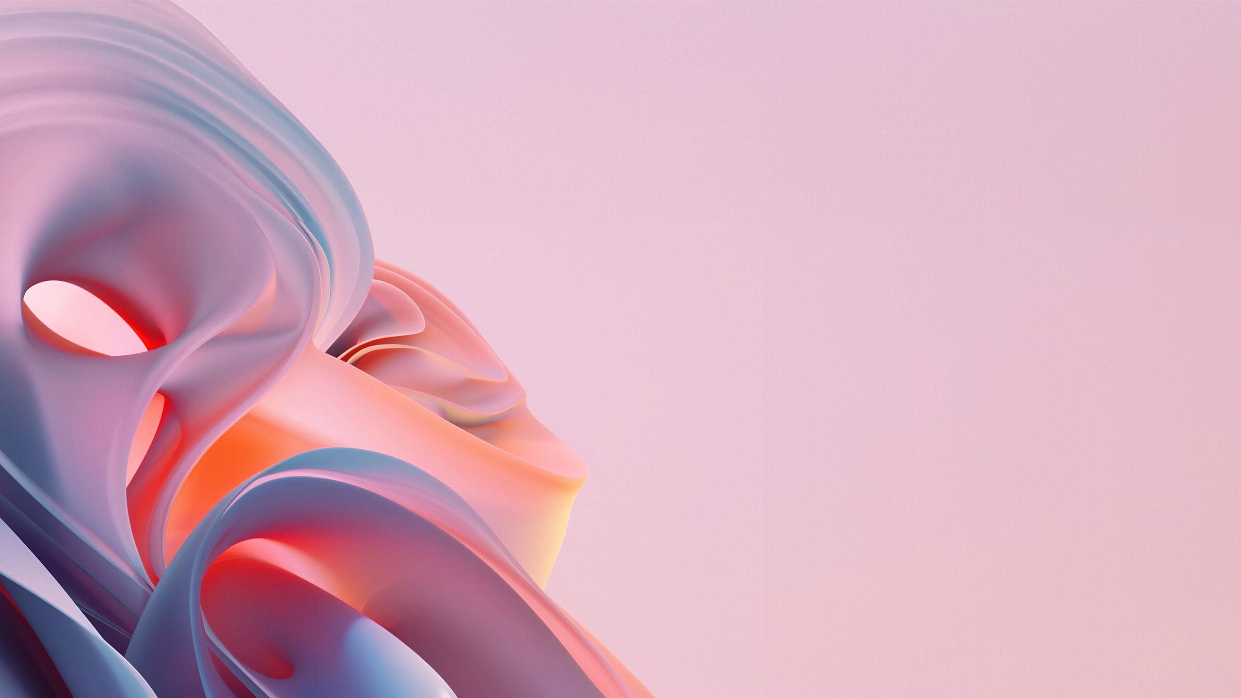 AI generated abstract pastel colours in a wavy shape with a pink background