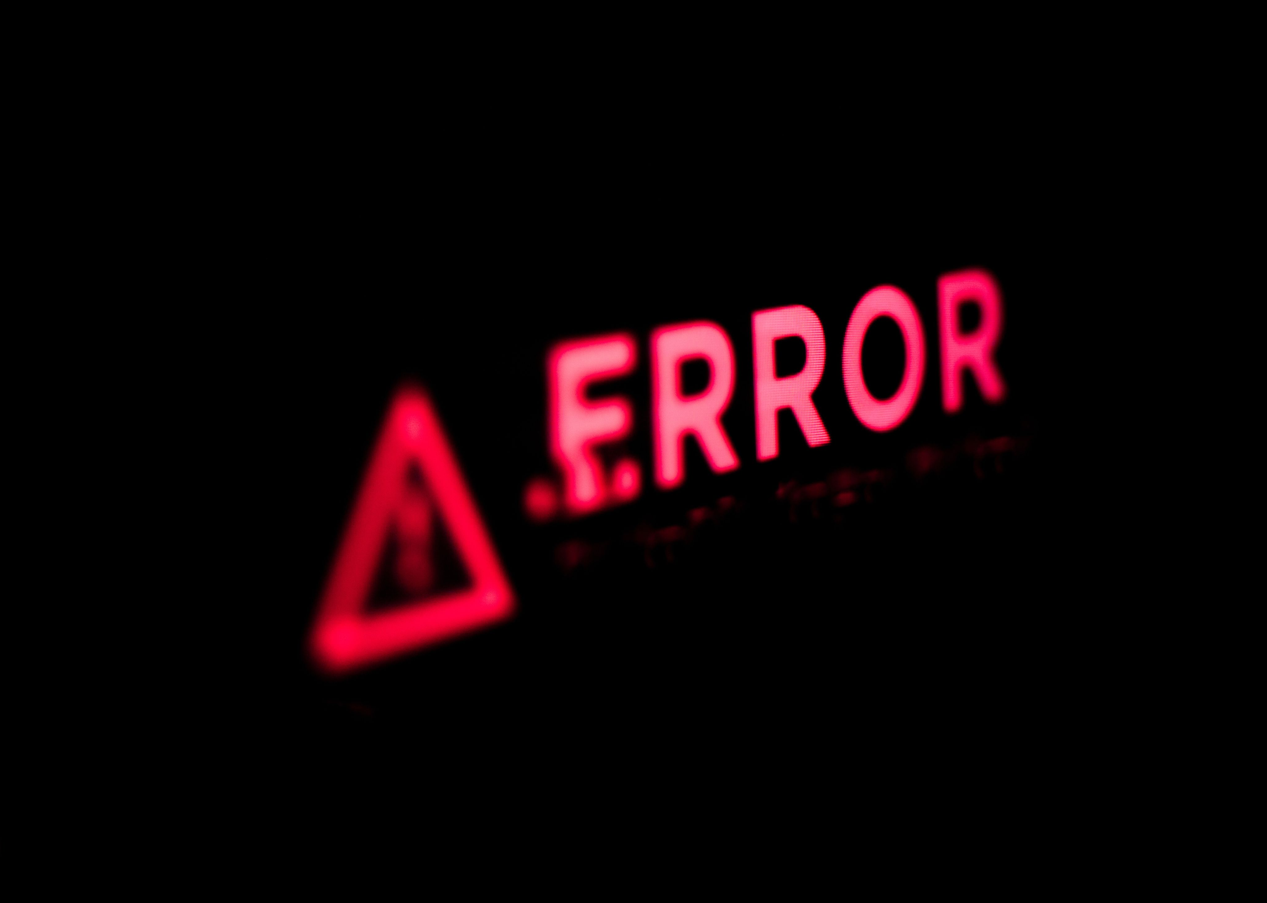 Red computerised error image