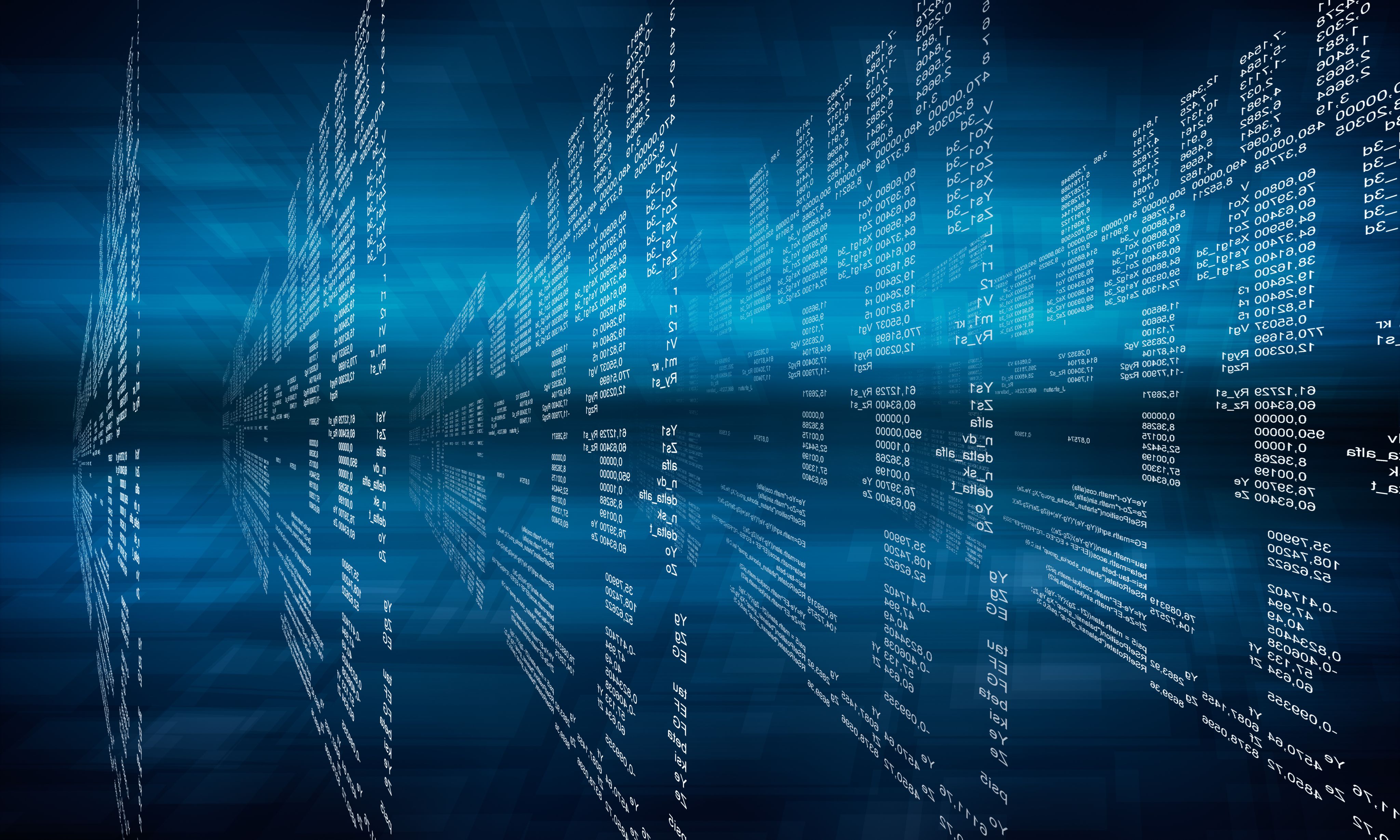 Abstract computer data against a blue background