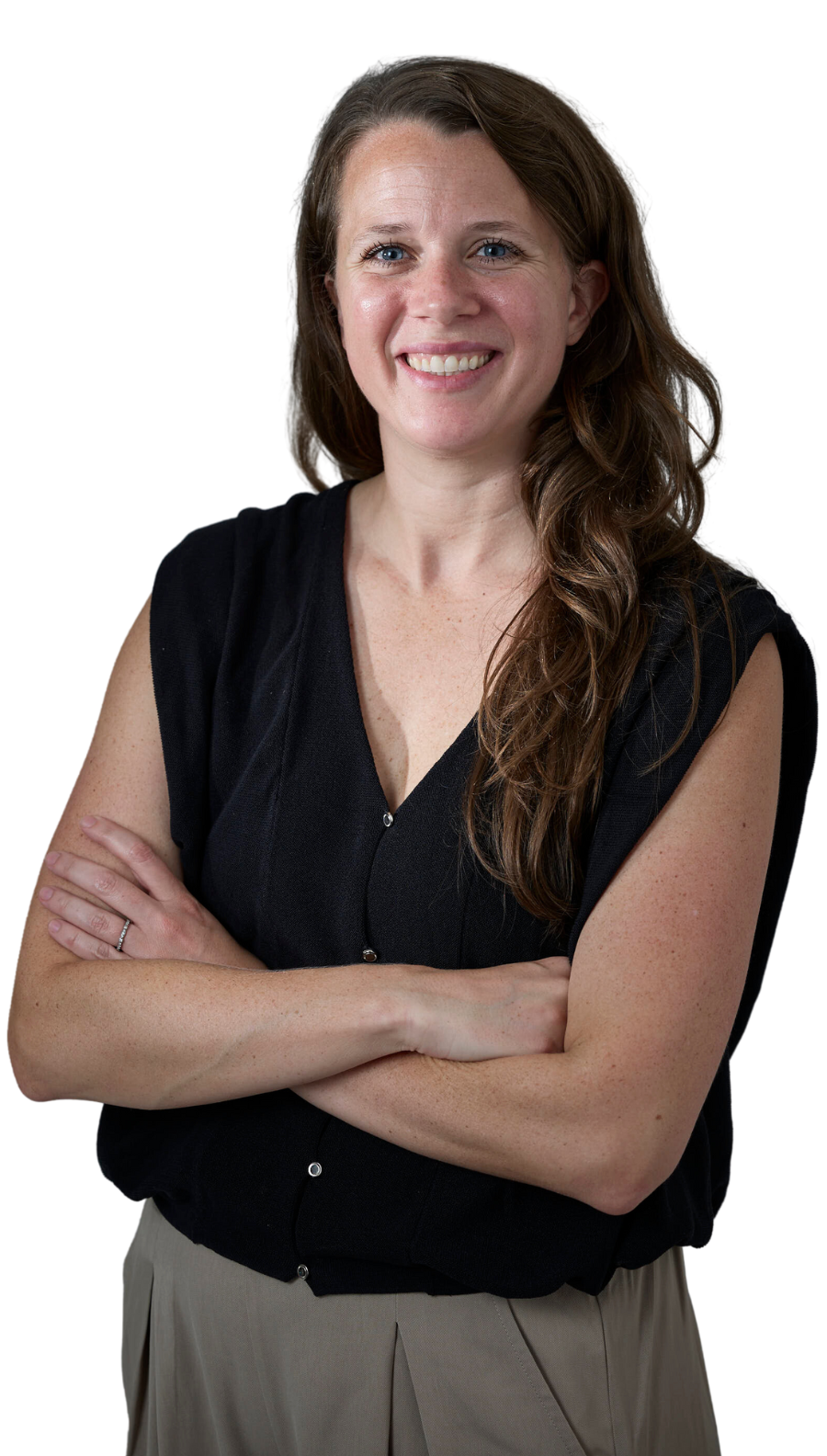 Dr Clarissa Whitmire, a white woman with long, light-brown hair, smiling. Her arms are crossed.