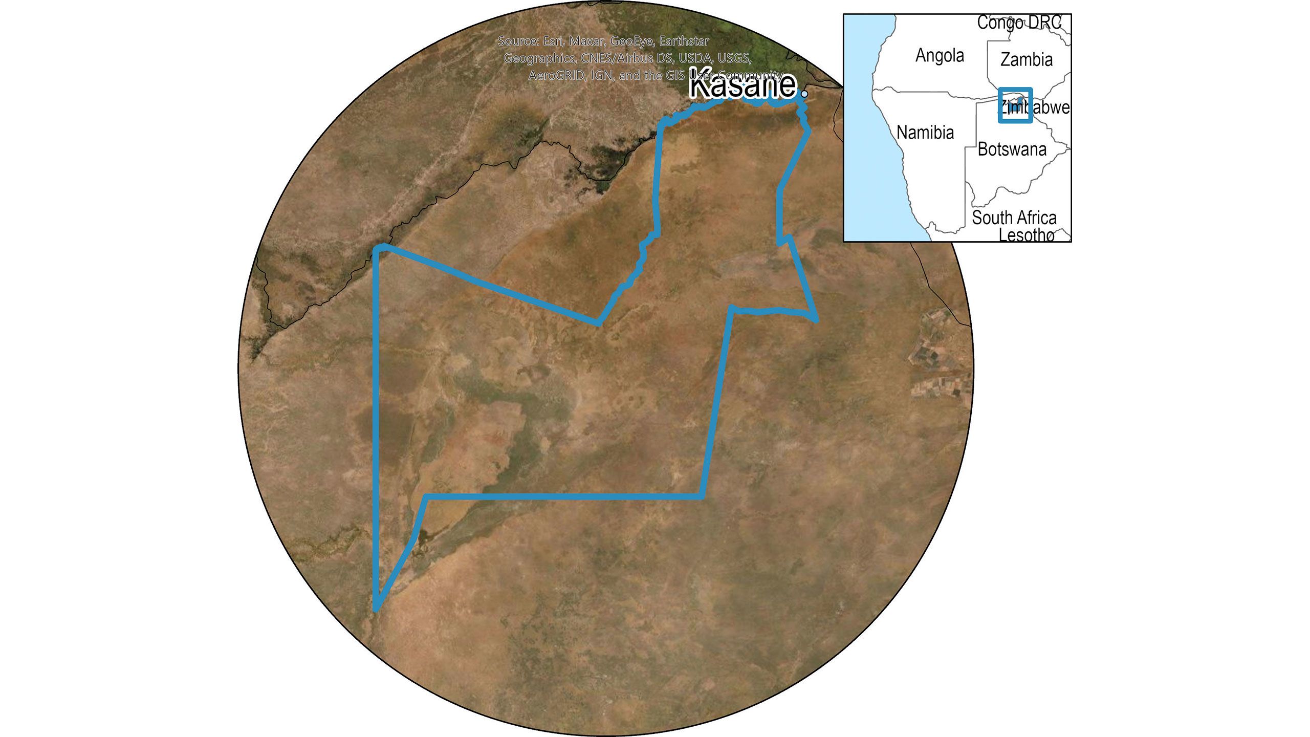 Aerial maps of protected areas in Zimbabwe.