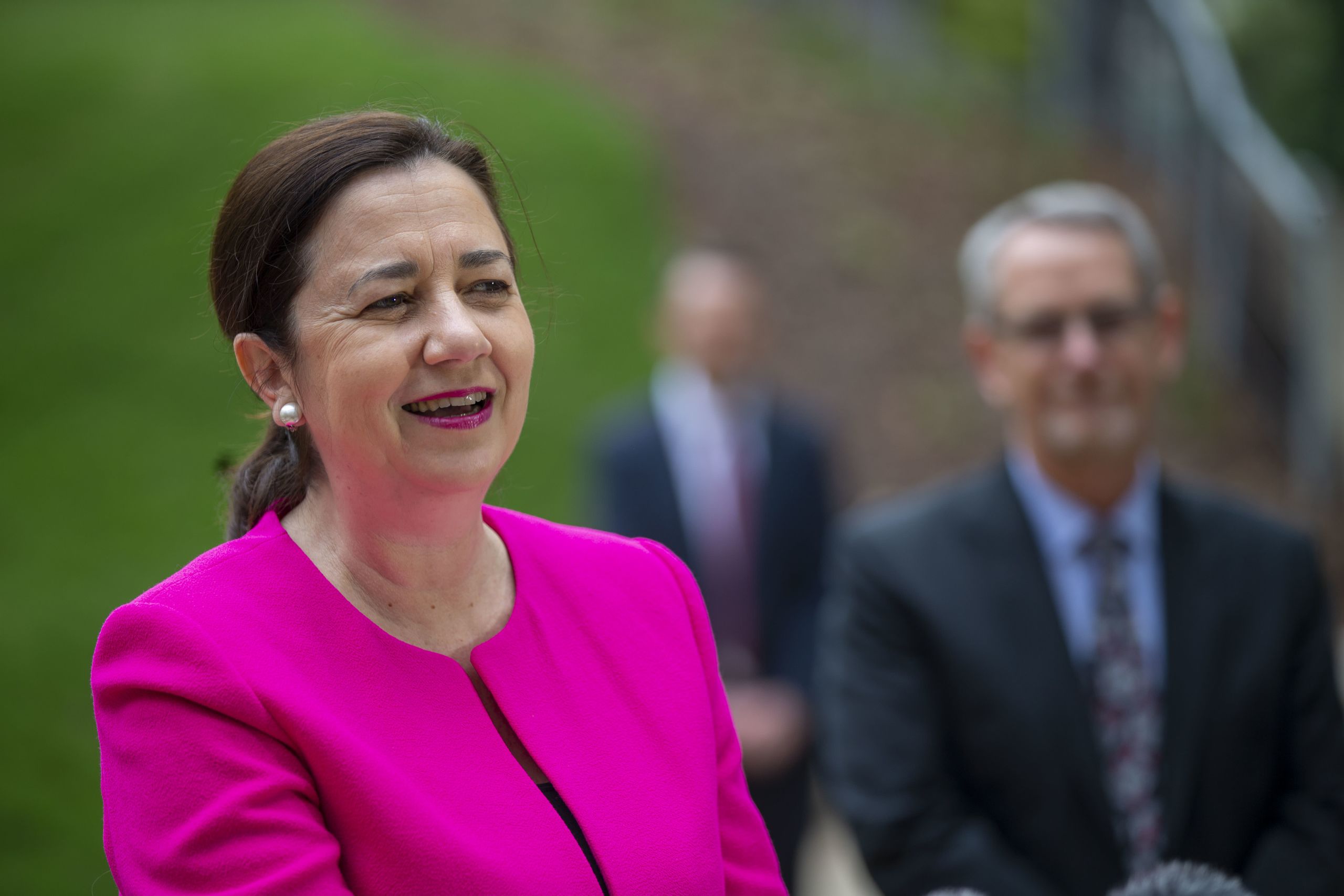 Premier Annastacia Palaszczuk speaks at press conference.