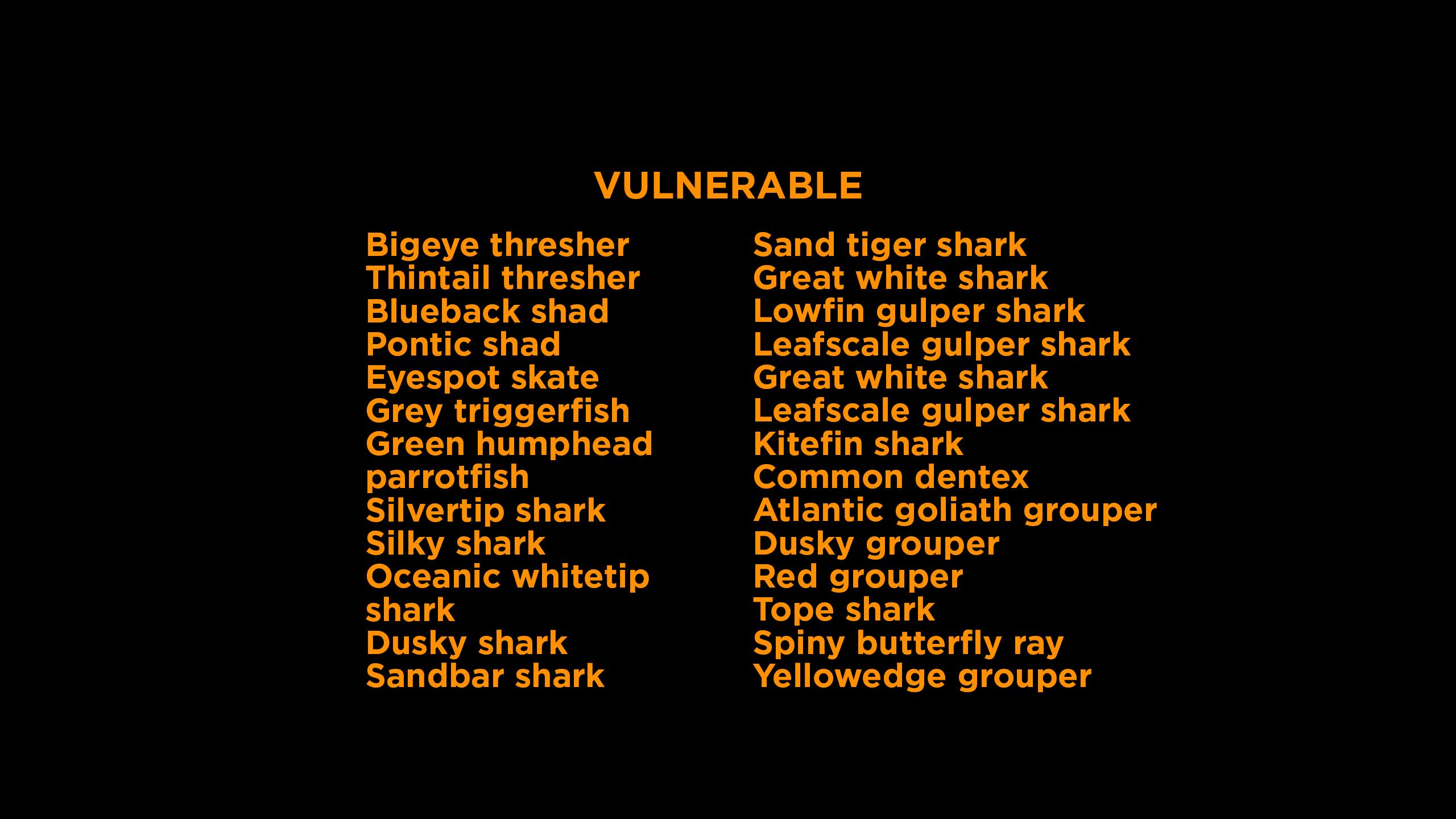 vulnerable fish species