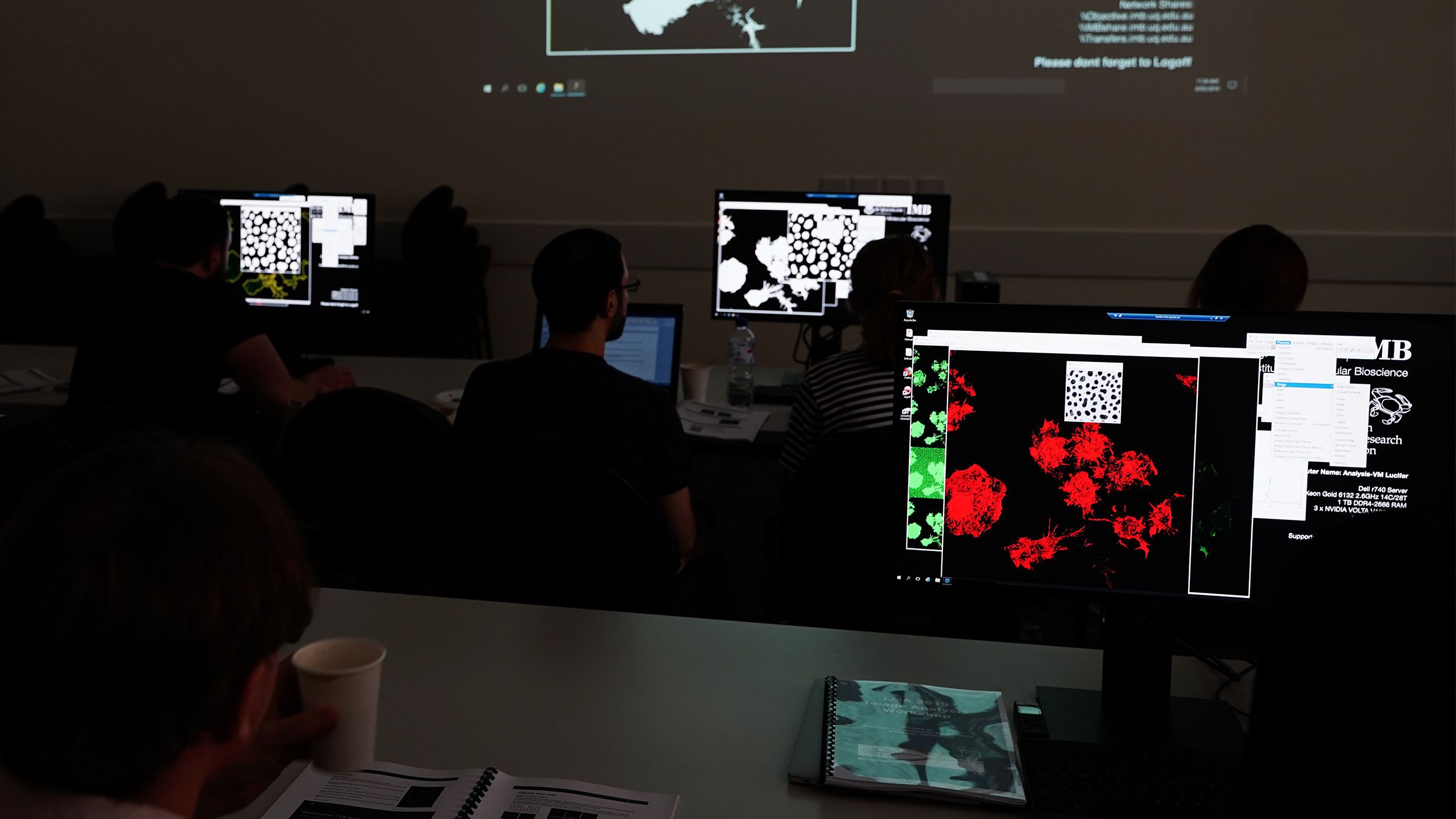 Image analysis workshop presented as part of the Light Microscopy Australia society meeting in Brisbane 2019 (Image: Nick Hamilton).