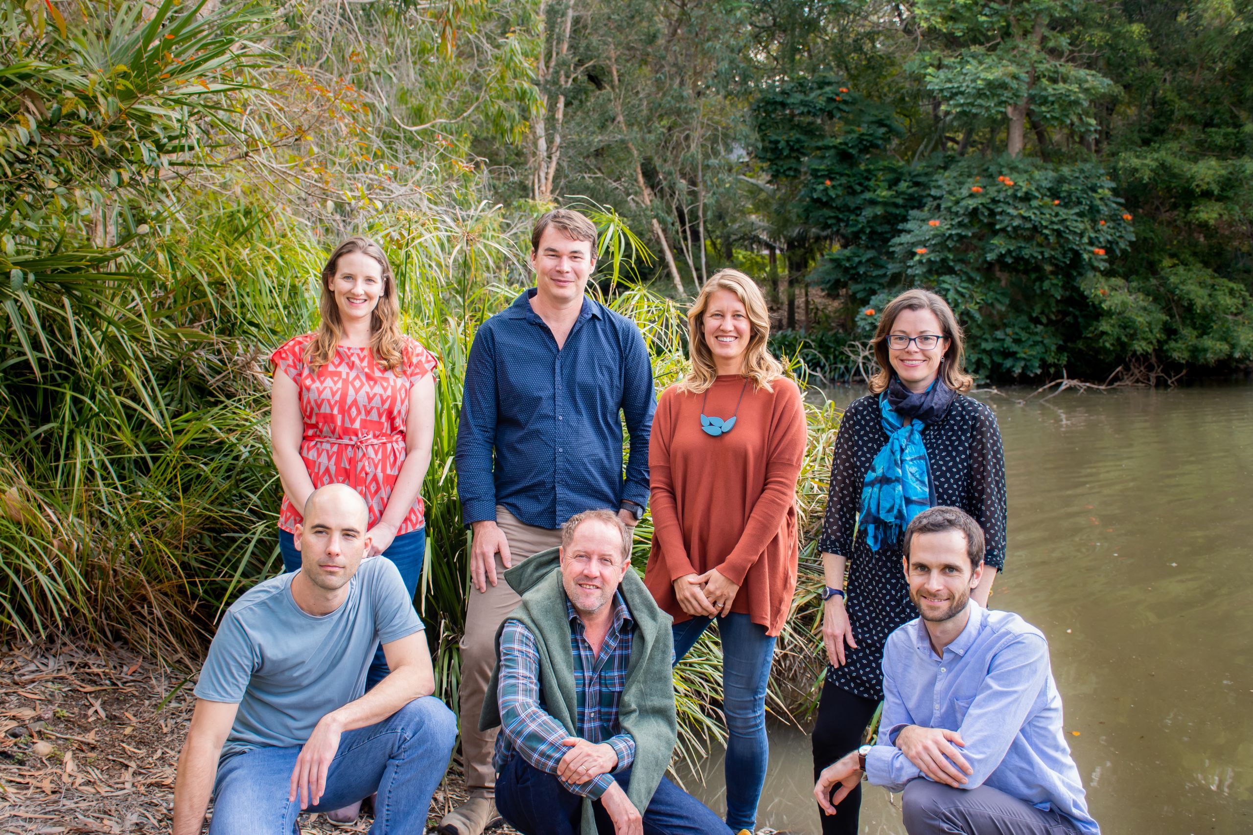 Ridge to Reef Fisheries Team: Dr Carissa Klein, Dr Megan Saunders, Dr Amelia Wenger, Professor Hugh Possingham, Dr Chris Brown, Dr Simon Albert, Associate Professor Mike Bode. Not pictured: Jutta Beher, Vivitskia Tulloch and Scott Atkinson.