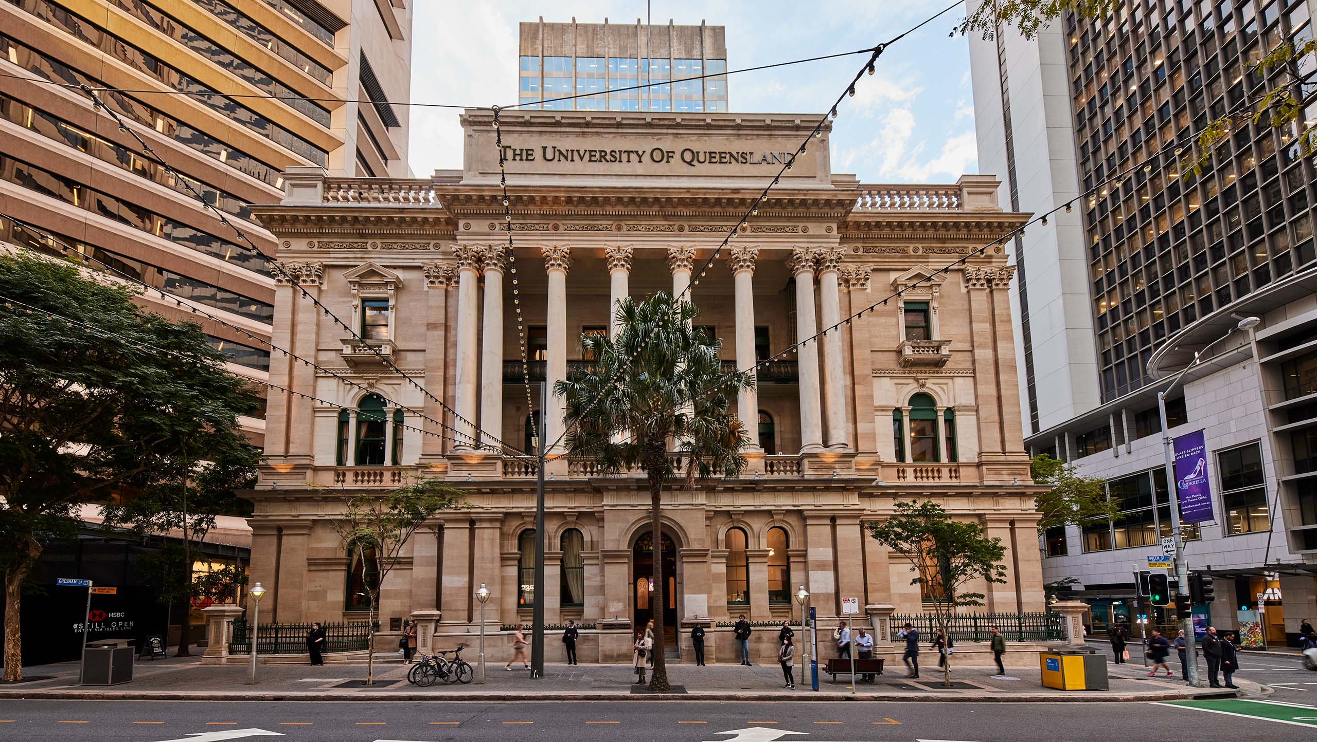 Outside the UQ Brisbane City building on Queen Street.