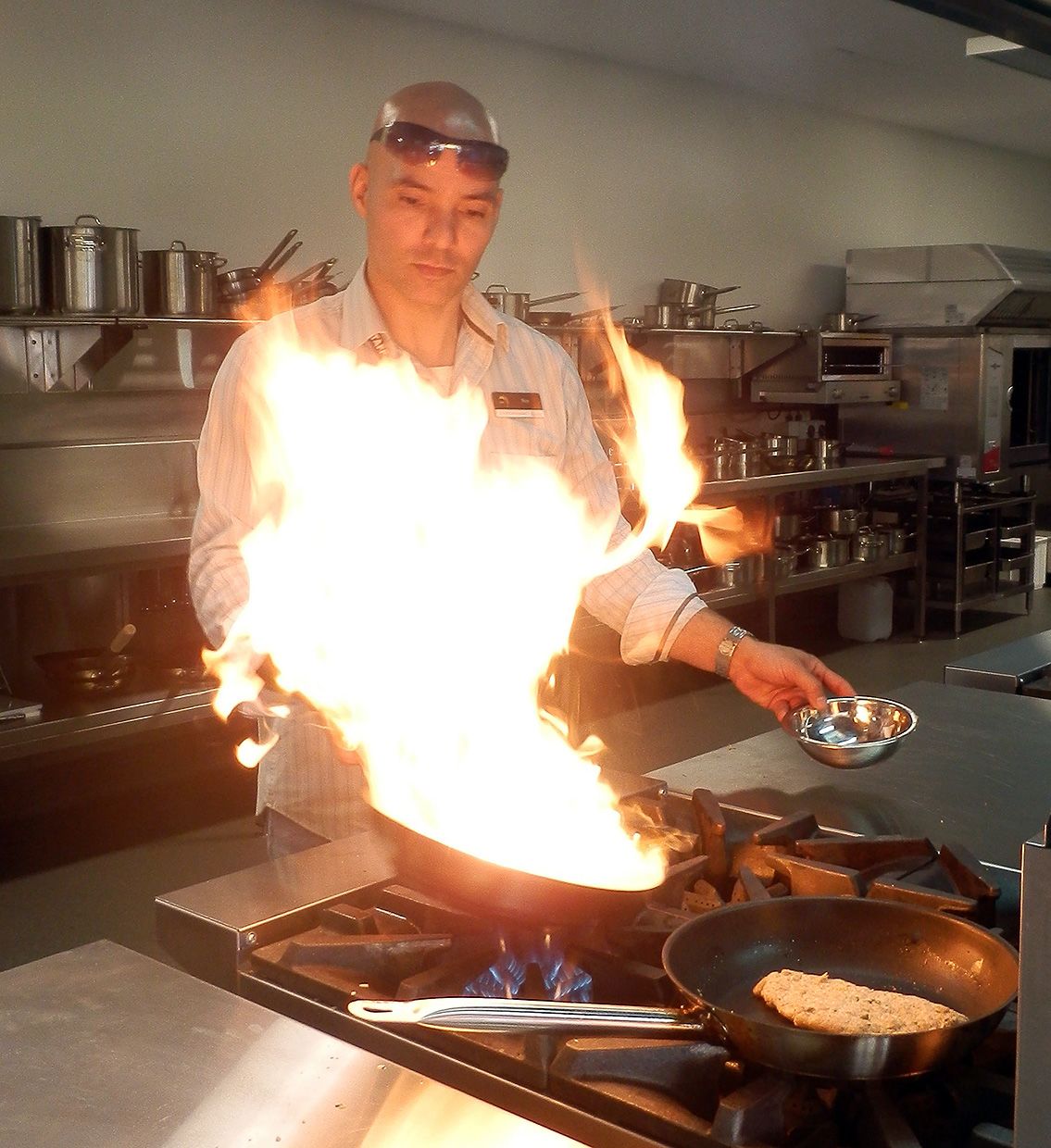 Student in cooking school.