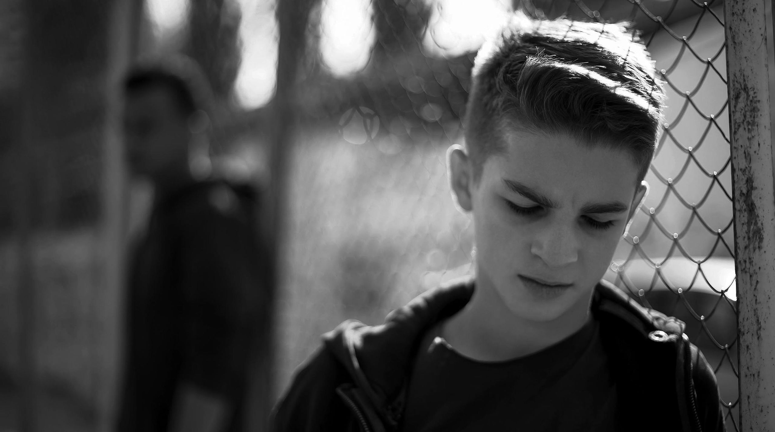 A boy in a youth detention facility.