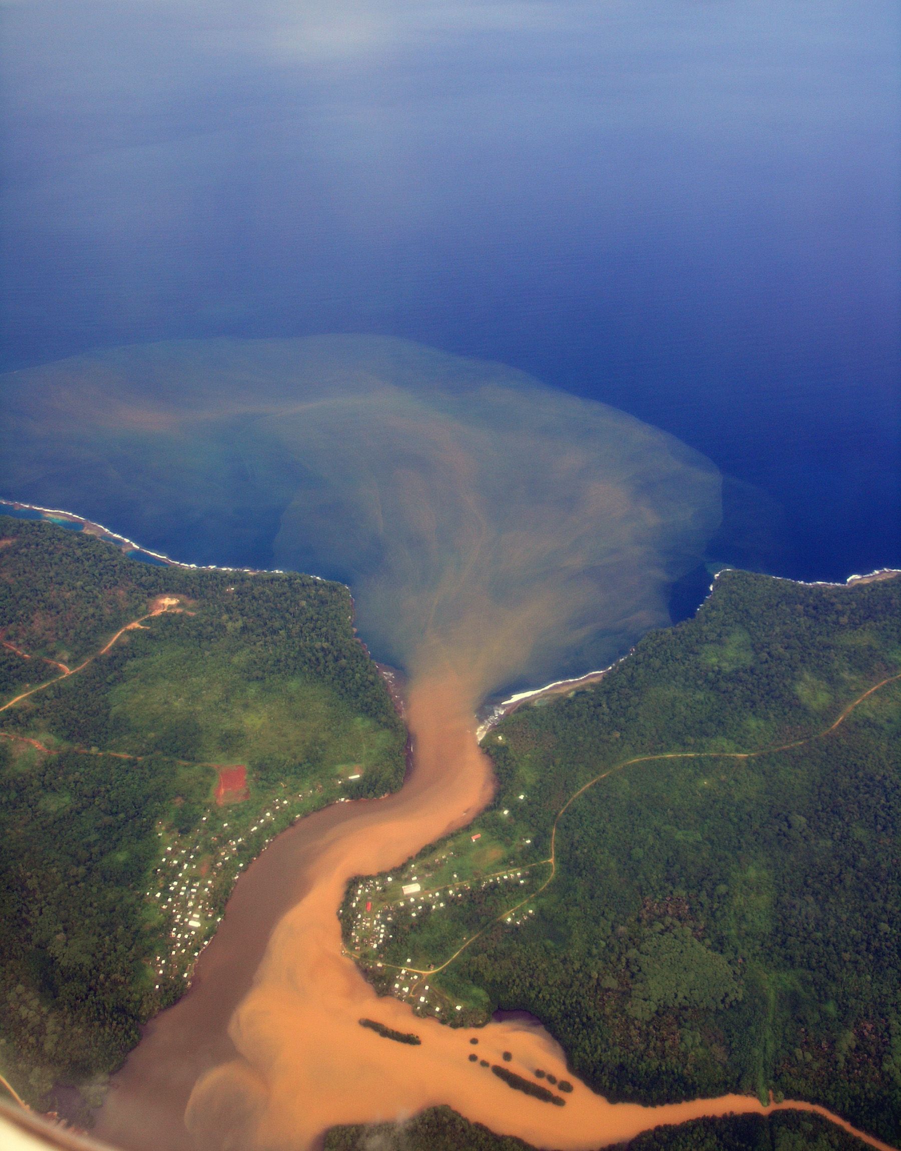 Image of logging sediment leaching into ocean.