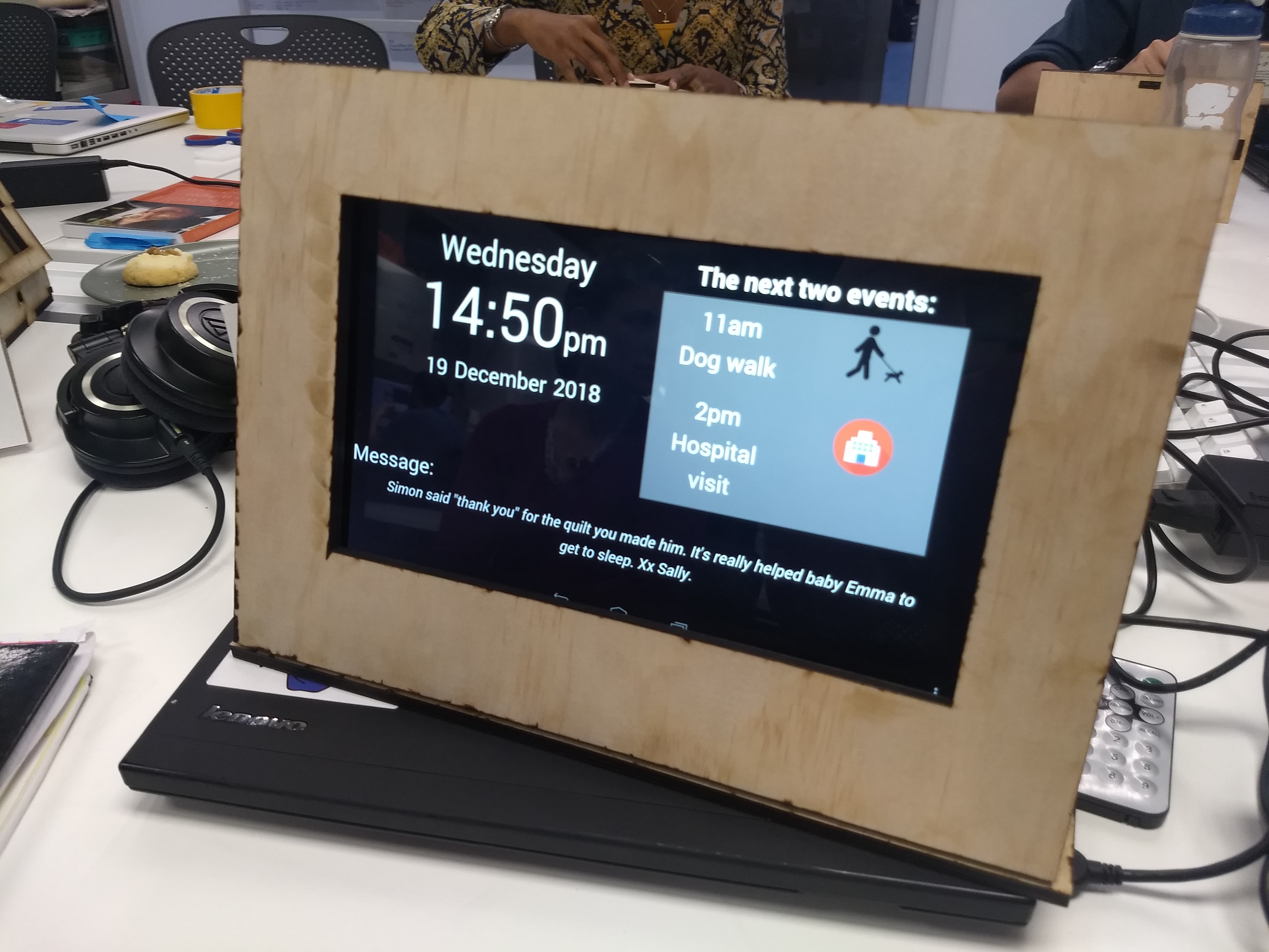 A calendar made by the team, complete with reminders of daily events. Image: UQ