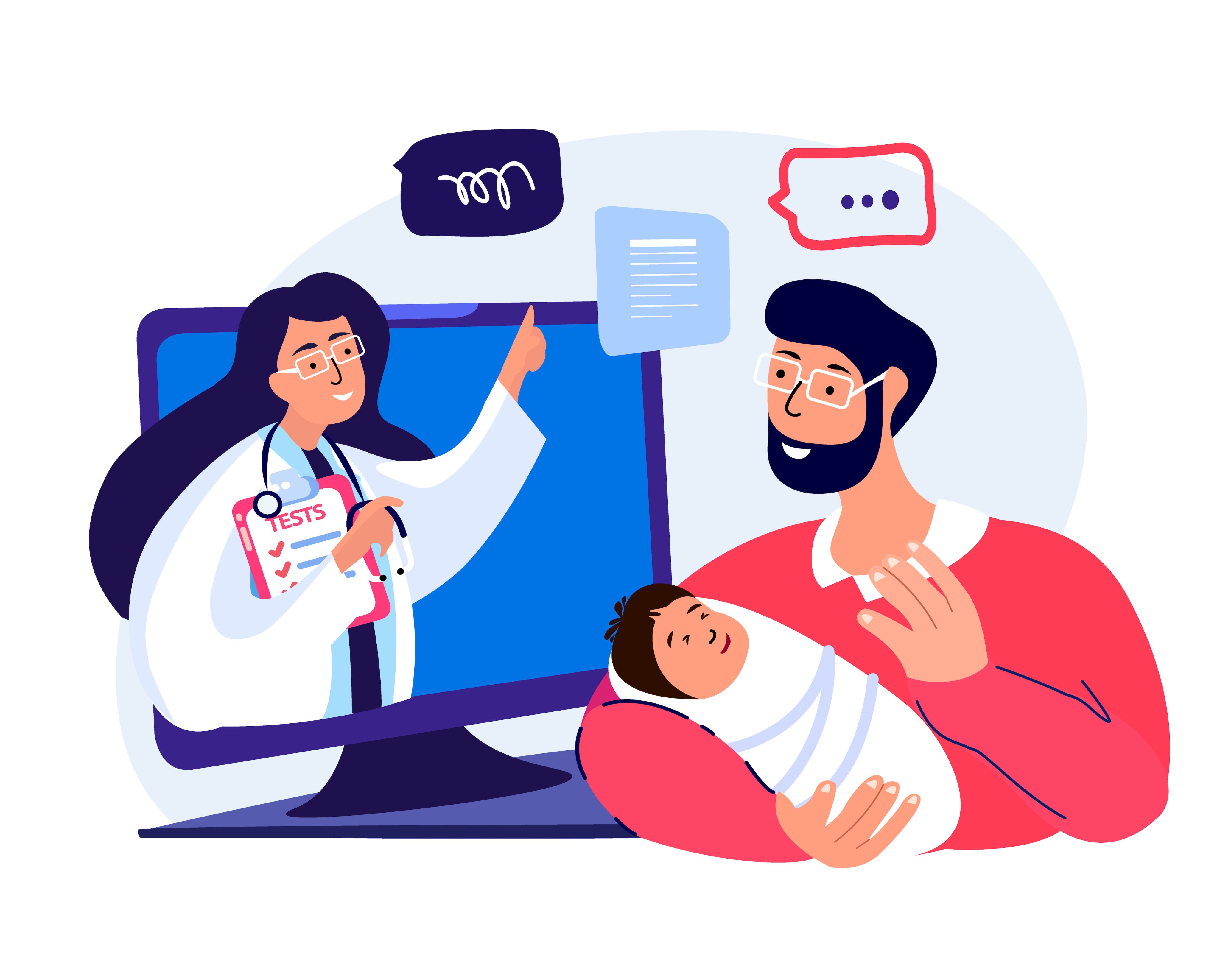 Image of man with doctor and baby