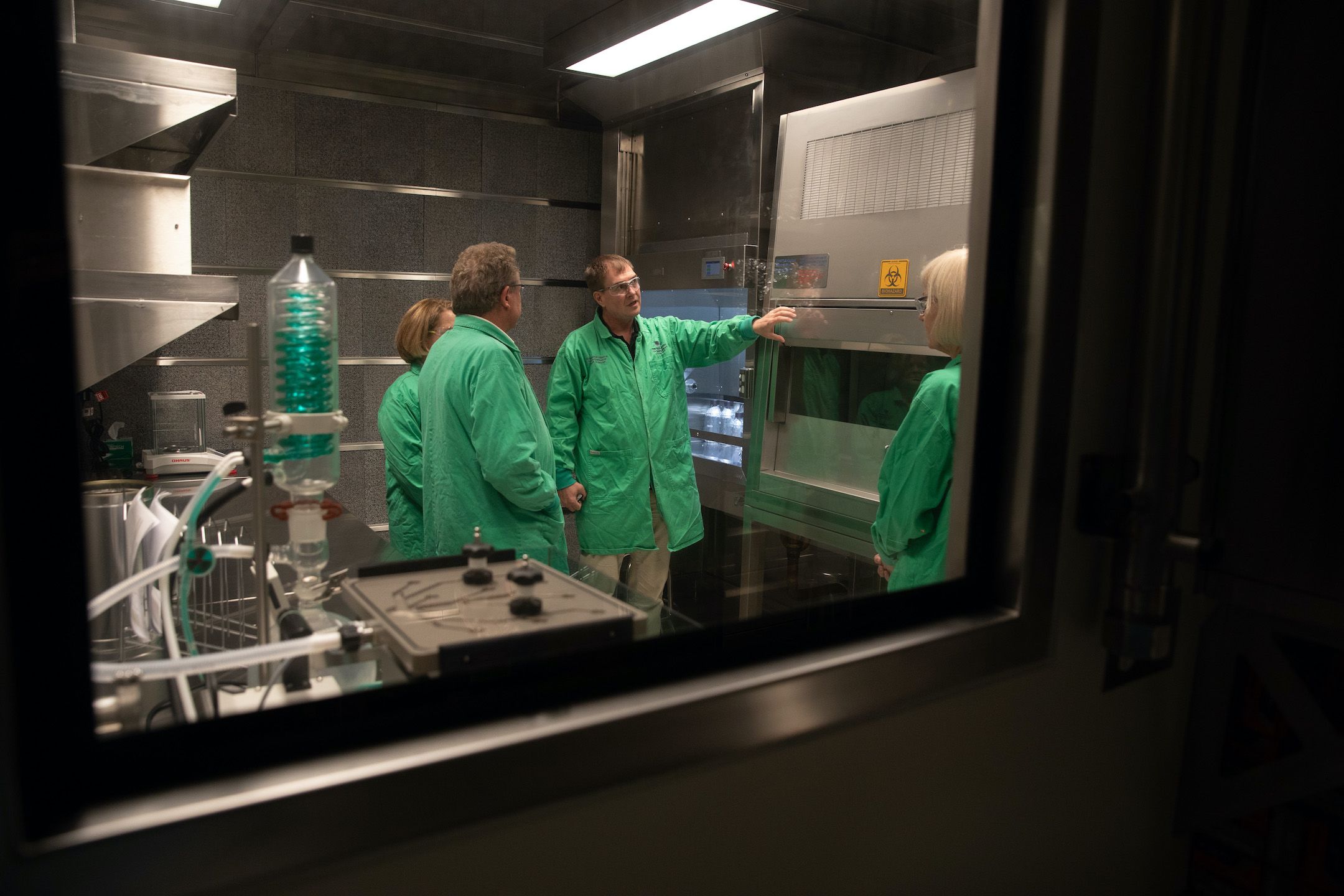 Professor Kevin Thomas takes the team inside the Minderoo Centre.