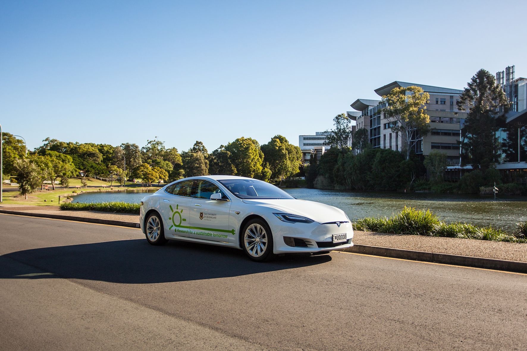 Electric vehicle at UQ Lakes