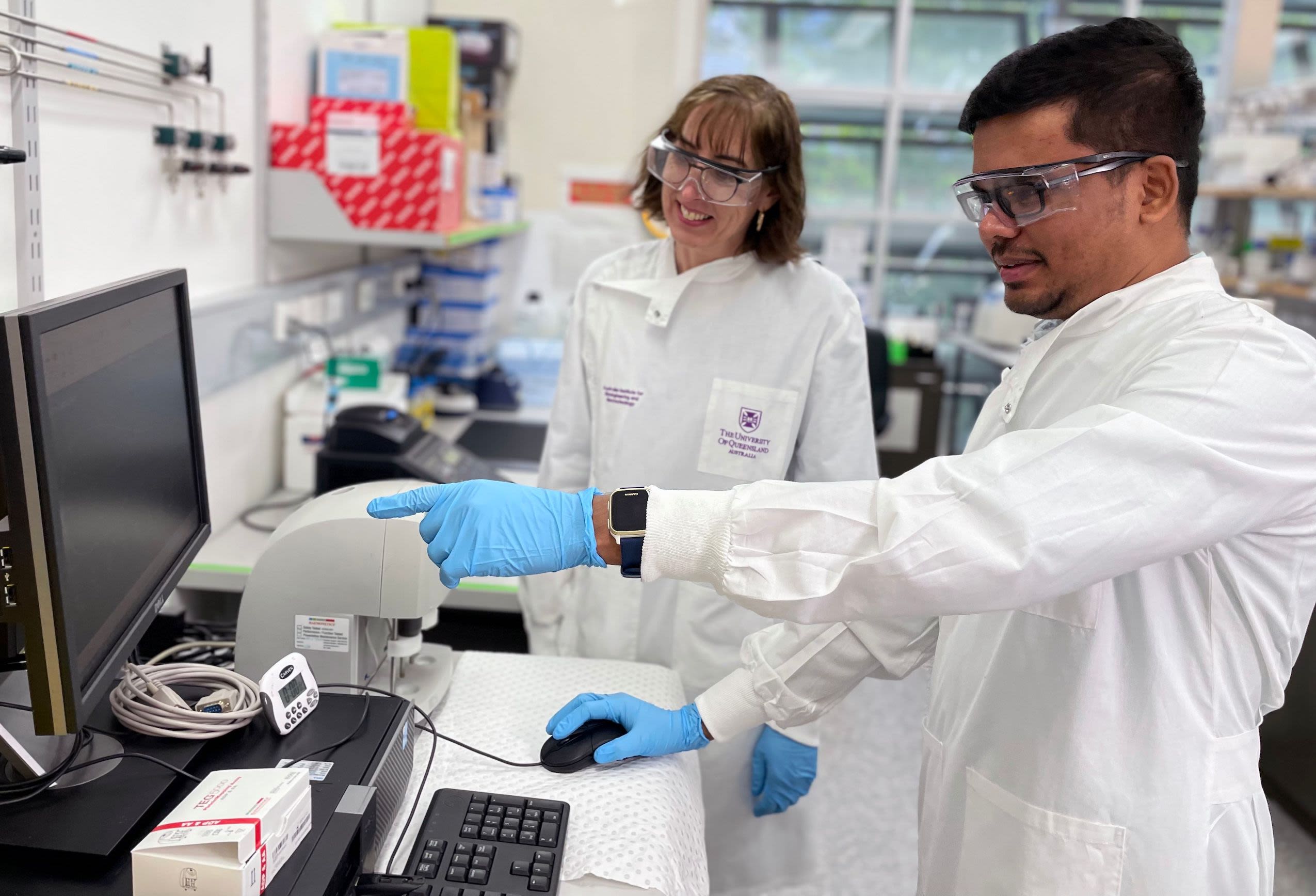 Project leader, Dr Amanda Kijas, with research officer and postdoctoral research fellow Ramanathan Yegappan.