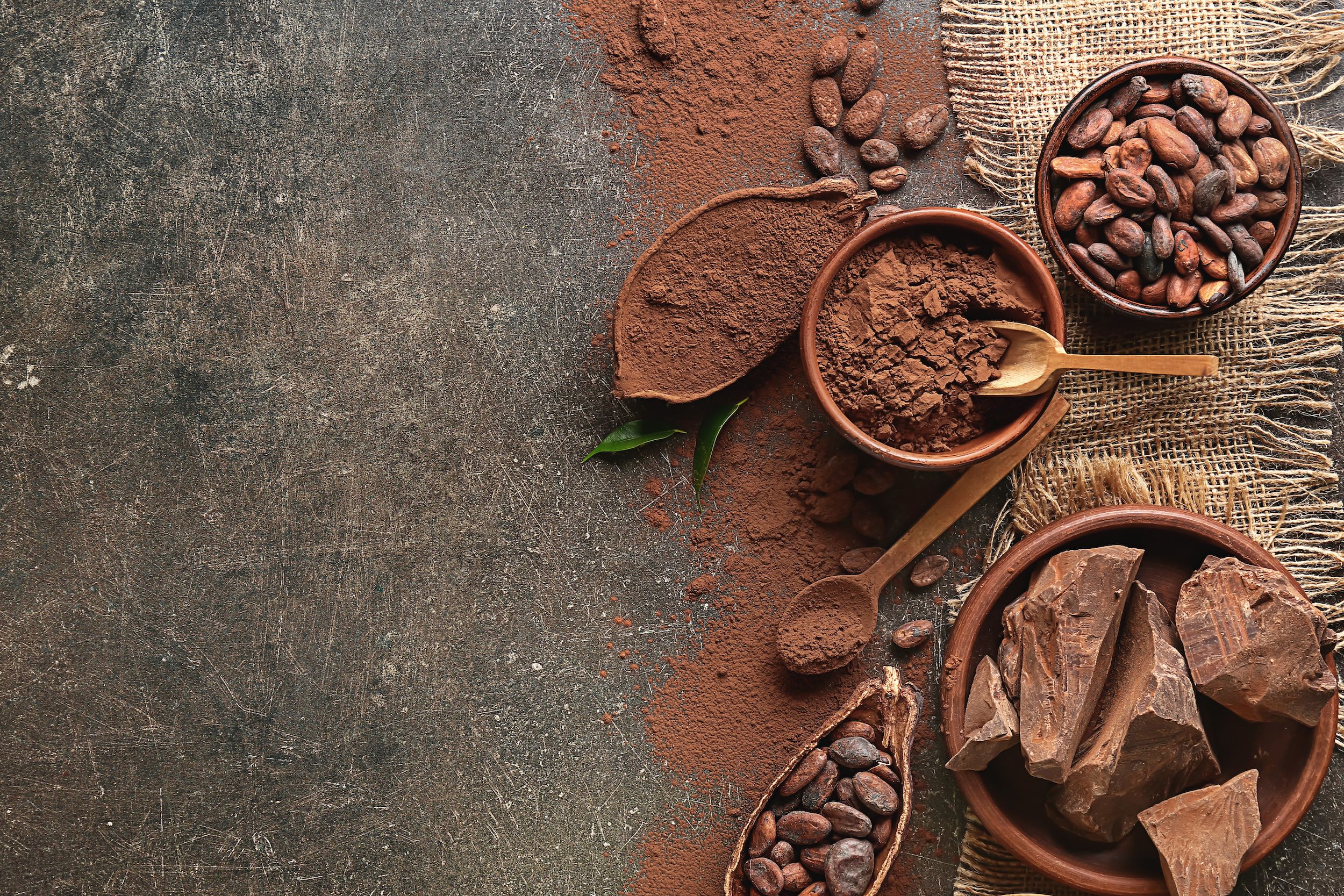 A range of chocolate and cocoa products.