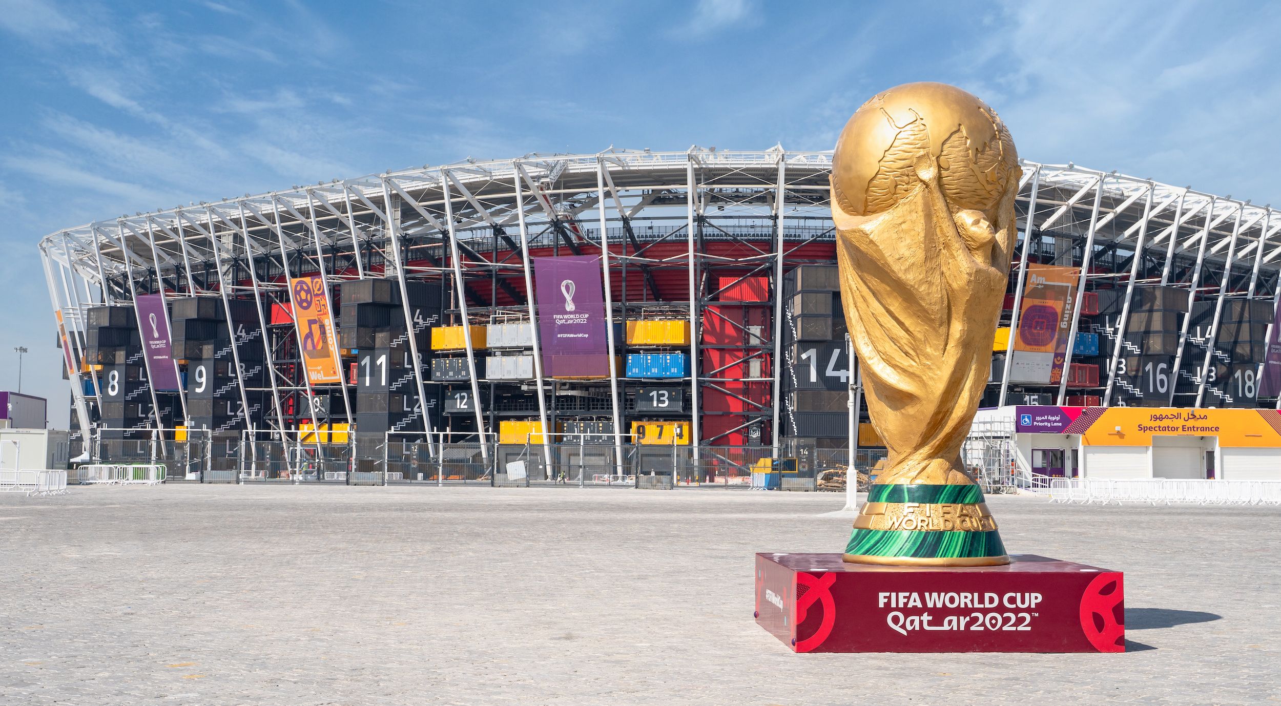 A football stadium at the 2022 Qatar World Cup.