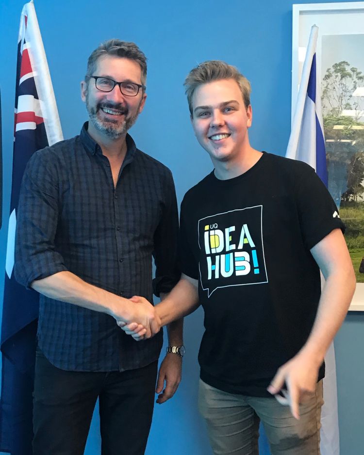 Israeli Ambassador to Israel, His Excellency Chris Cannon shaking Jacob's hand