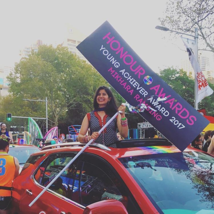 Mikhara in a parade.