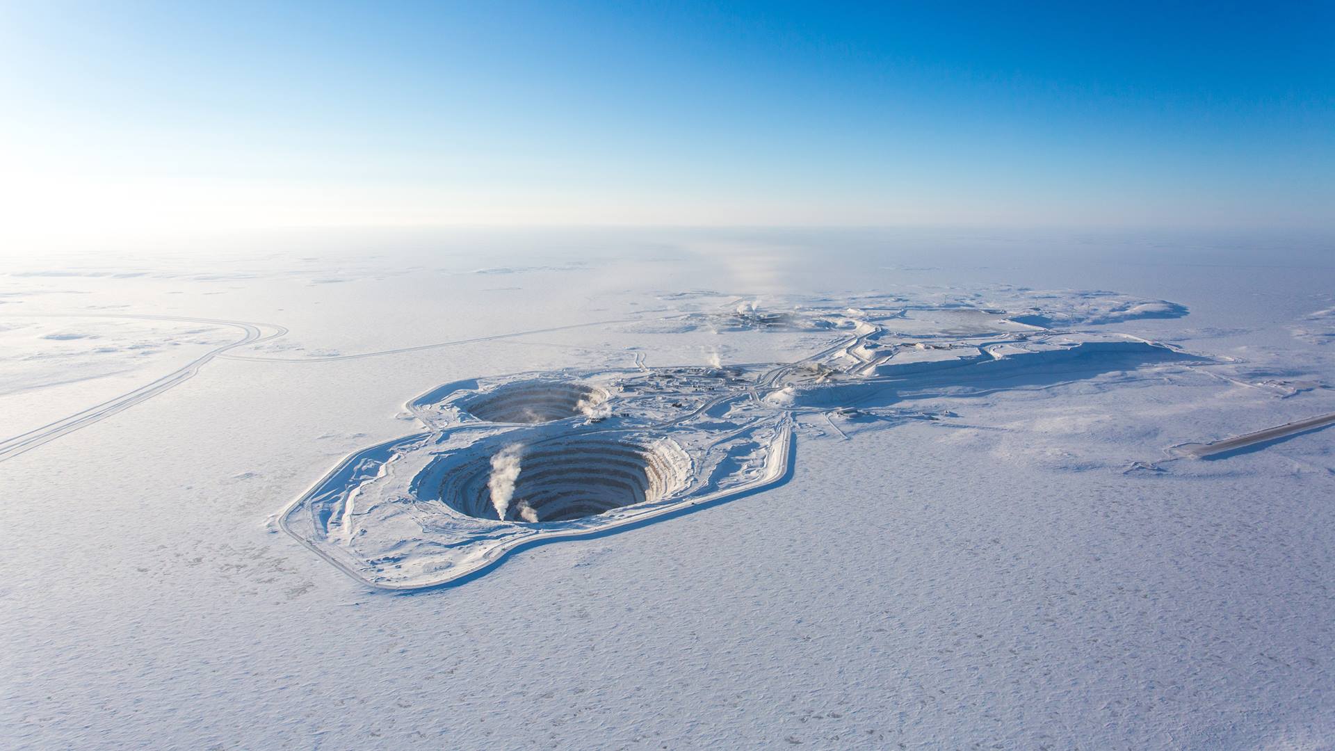 Diavik mine, aerial shot