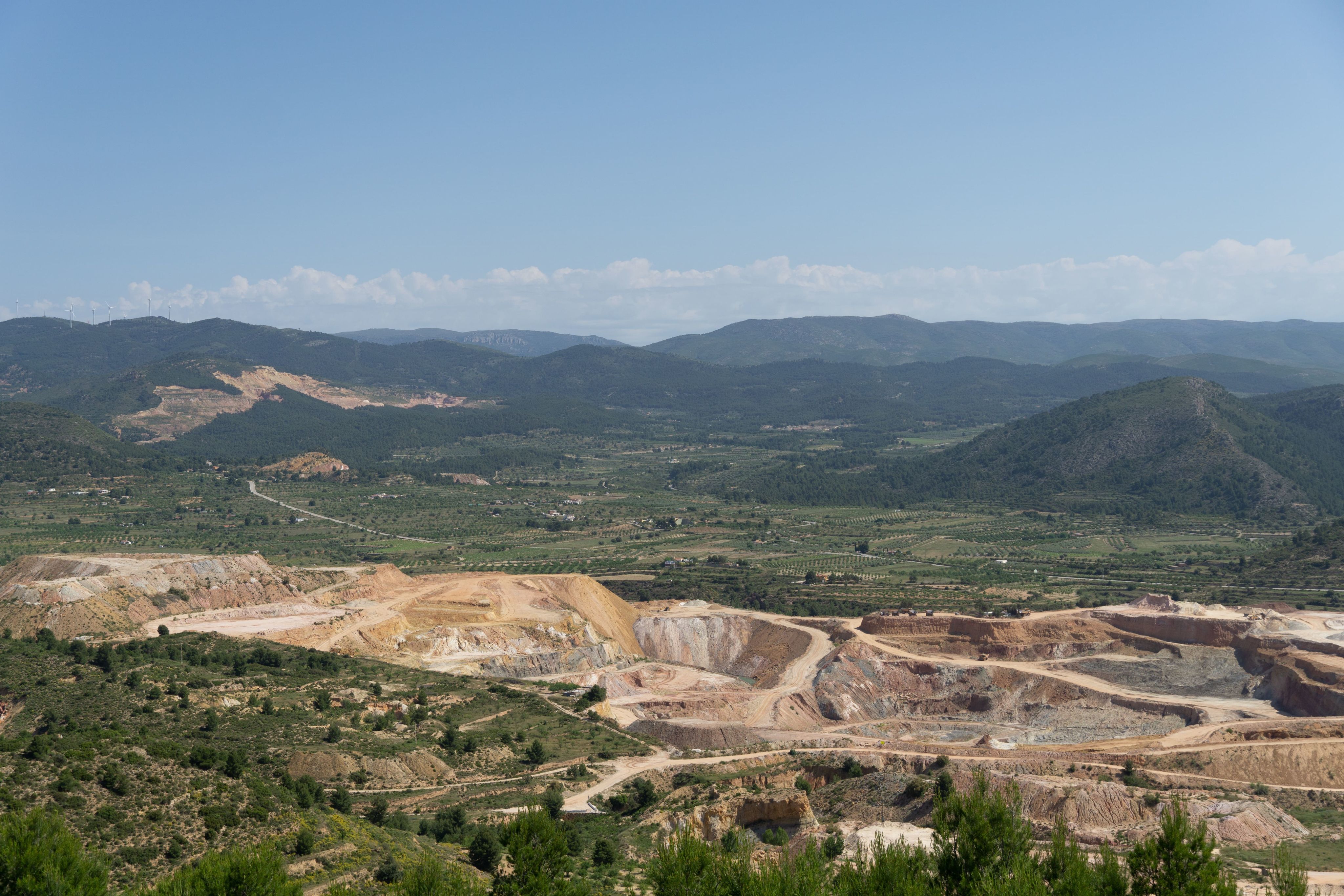 Clay quarry and mine in operation in Spain