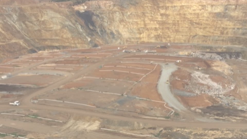 The former Woodlawn open-cut pit has been transformed into a bioreactor landfill, New South Wales, Australia.