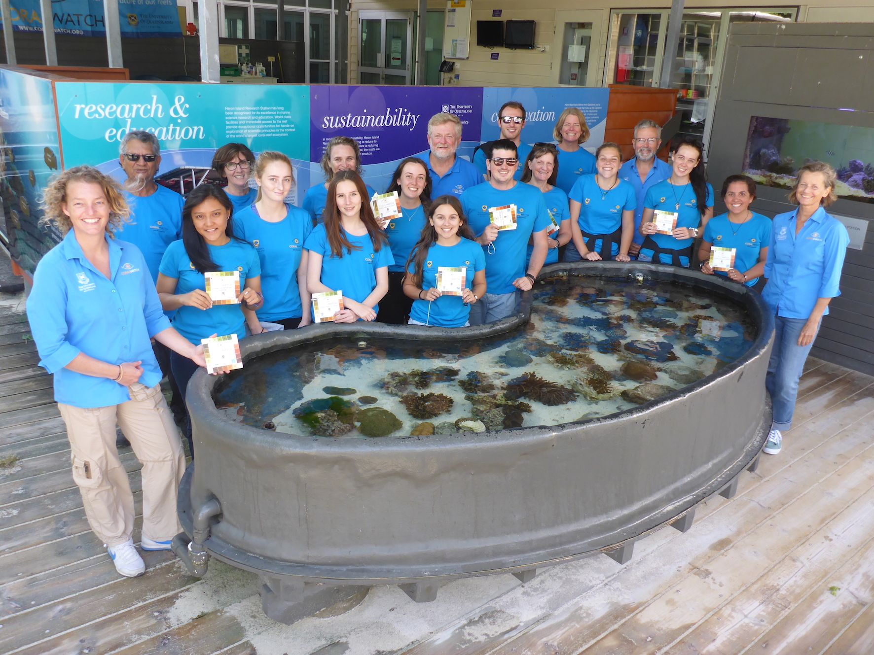 Community group using CoralWatch charts on an excursion