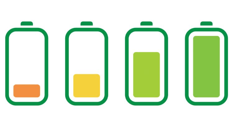 Battery charging status icon set
